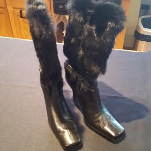 Hype Leather & Fur Boots, EUC